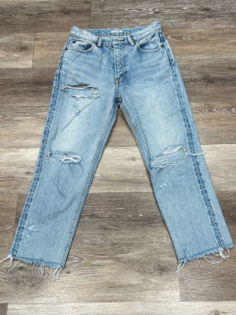 Sly Jeans Distressed Straight Leg Jeans